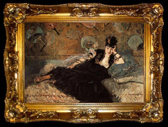 framed  Edouard Manet Woman with Fans(Nina de Callias), ta009-2